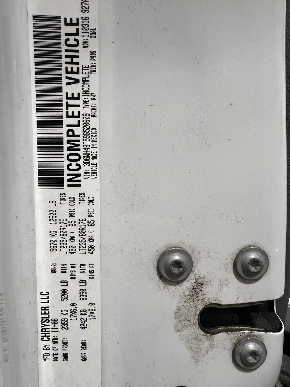 2009 DODGE RAM 3500 10022216135 2009 DODGE RAM 3500 10022216135
